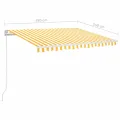 Auvent manuel rétractable avec LED 350x250 cm Jaune et blanc