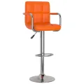 Tabourets de bar lot de 2 orange similicuir