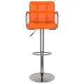 Tabourets de bar lot de 2 orange similicuir