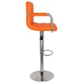 Tabourets de bar lot de 2 orange similicuir