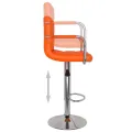 Tabourets de bar lot de 2 orange similicuir