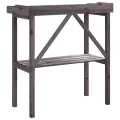 Table à plantes avec étagère gris 78x38x82,5 cm bois de sapin