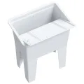 Bac à linge blanc 59x41x75 cm résine