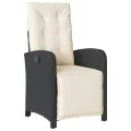 Ensemble à manger de jardin avec coussins 3 pcs Noir