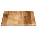 Dessus de table bord vivant 70x60x3,8 cm bois de manguier brut