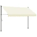 Auvent rétractable crème 300x150 m tissu et acier