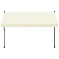 Auvent rétractable crème 300x150 m tissu et acier