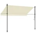 Auvent rétractable crème 300x150 m tissu et acier