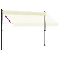Auvent rétractable crème 300x150 m tissu et acier
