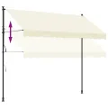 Auvent rétractable crème 300x150 m tissu et acier