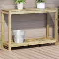 Table de rempotage avec étagère 108x35x75 cm bois pin imprégné