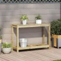 Table de rempotage avec étagère 108x35x75 cm bois pin imprégné