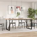 Pieds de table à manger cadre en O 180x80x73 cm acier