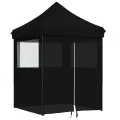 Tente de réception pliable escamotable 4 parois latérales noir