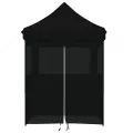 Tente de réception pliable escamotable 4 parois latérales noir