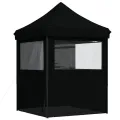 Tente de réception pliable escamotable 4 parois latérales noir