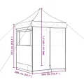 Tente de réception pliable escamotable 4 parois latérales noir