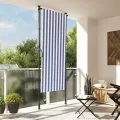 Store roulant d'extérieur bleu et blanc 100x270 cm tissu acier