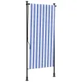 Store roulant d'extérieur bleu et blanc 100x270 cm tissu acier