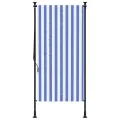 Store roulant d'extérieur bleu et blanc 100x270 cm tissu acier