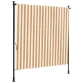 Store roulant d'extérieur orange et blanc 150x270cm tissu acier