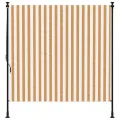 Store roulant d'extérieur orange et blanc 150x270cm tissu acier