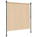 Store roulant d'extérieur orange et blanc 150x270cm tissu acier