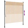 Store roulant d'extérieur orange et blanc 150x270cm tissu acier