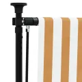Store roulant d'extérieur orange et blanc 150x270cm tissu acier