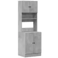 Armoire de cuisine gris béton 60x50x180 cm bois d'ingénierie