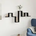 Étagère murale noir 104,5x10x43 cm bois d'ingénierie