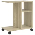 Table d'appoint avec roues chêne sonoma bois d'ingénierie