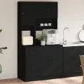 Armoire de cuisine noir 95x50x180 cm bois d'ingénierie