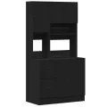 Armoire de cuisine noir 95x50x180 cm bois d'ingénierie