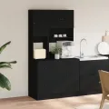 Armoire de cuisine noir 95x50x180 cm bois d'ingénierie