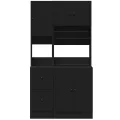 Armoire de cuisine noir 95x50x180 cm bois d'ingénierie