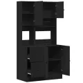 Armoire de cuisine noir 95x50x180 cm bois d'ingénierie