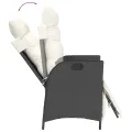 Ensemble à manger de jardin avec coussins 3 pcs Noir