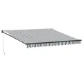 Auvent rétractable anthracite et blanc 4x3 m tissu et aluminium