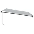 Auvent rétractable anthracite et blanc 4x3 m tissu et aluminium