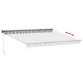 Auvent rétractable anthracite et blanc 4x3 m tissu et aluminium