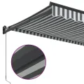 Auvent rétractable anthracite et blanc 4x3 m tissu et aluminium