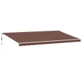 Auvent rétractable automatique avec LED marron 600x350 cm