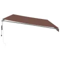 Auvent rétractable automatique avec LED marron 600x350 cm