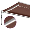 Auvent rétractable automatique avec LED marron 600x350 cm