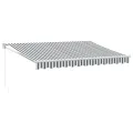 Auvent rétractable anthracite et blanc 3,5x2,5m tissu/aluminium