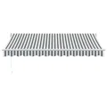 Auvent rétractable anthracite et blanc 3,5x2,5m tissu/aluminium
