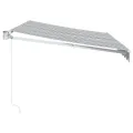 Auvent rétractable anthracite et blanc 3,5x2,5m tissu/aluminium
