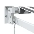 Auvent rétractable anthracite et blanc 3,5x2,5m tissu/aluminium