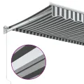 Auvent rétractable anthracite et blanc 3,5x2,5m tissu/aluminium